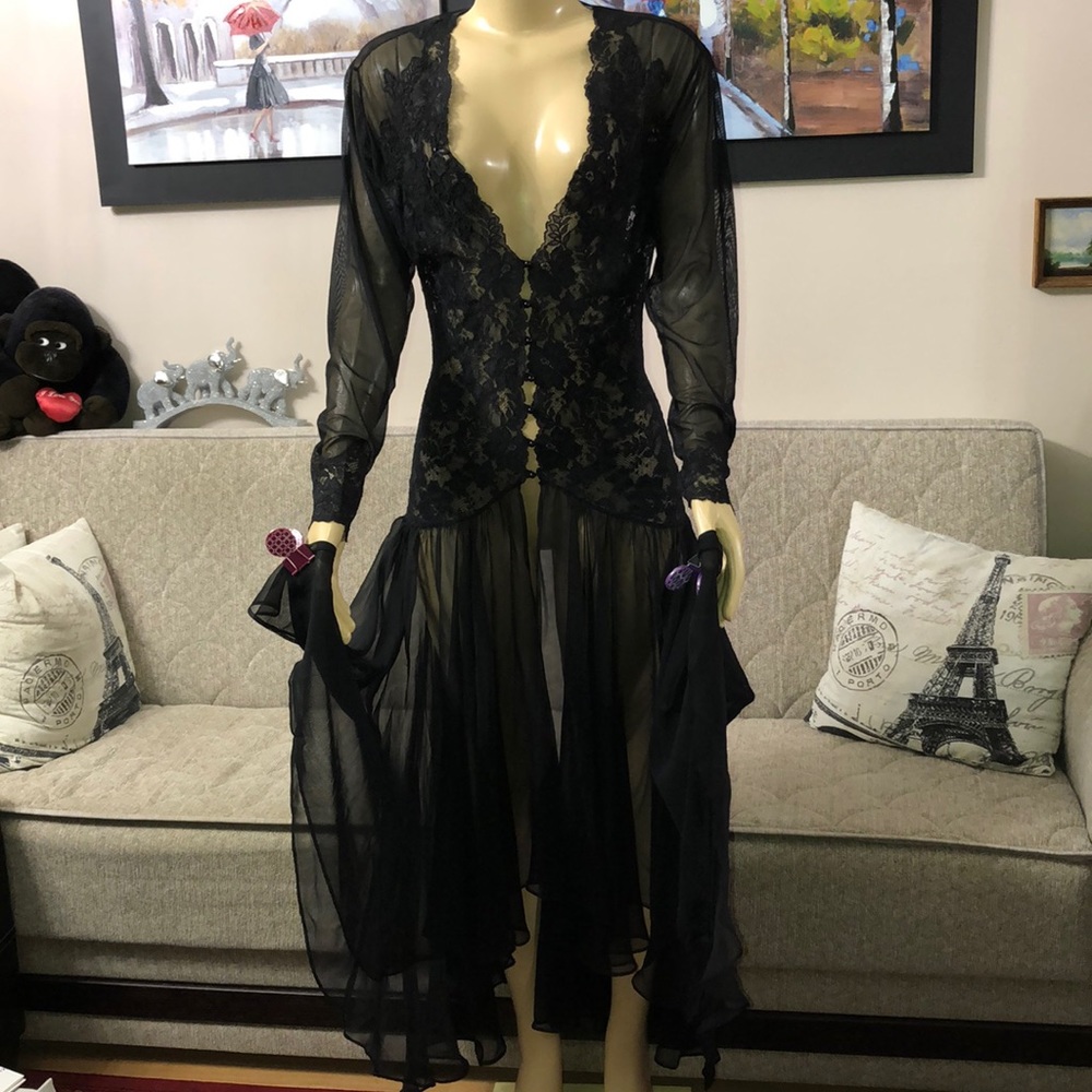 🌺🌺NATORI LACE ROBE - NIGHTGOWN SUZE S - Picture 12 of 15